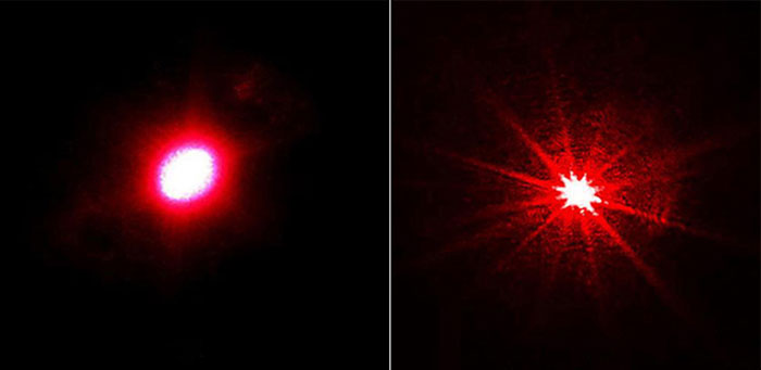 photo d'effet lumineux de stylo laser rouge