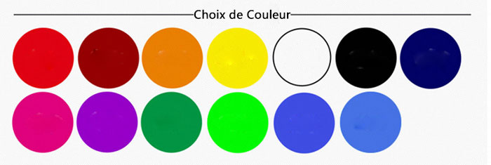 les couleurs de la lampe