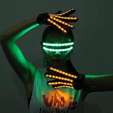 LED show light gants tous les doigts