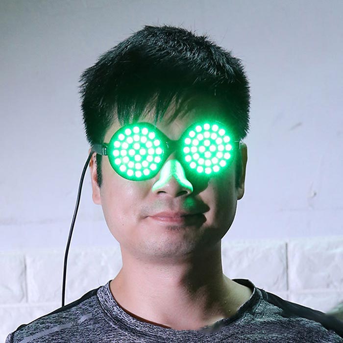 lunettes lumieuses vertes